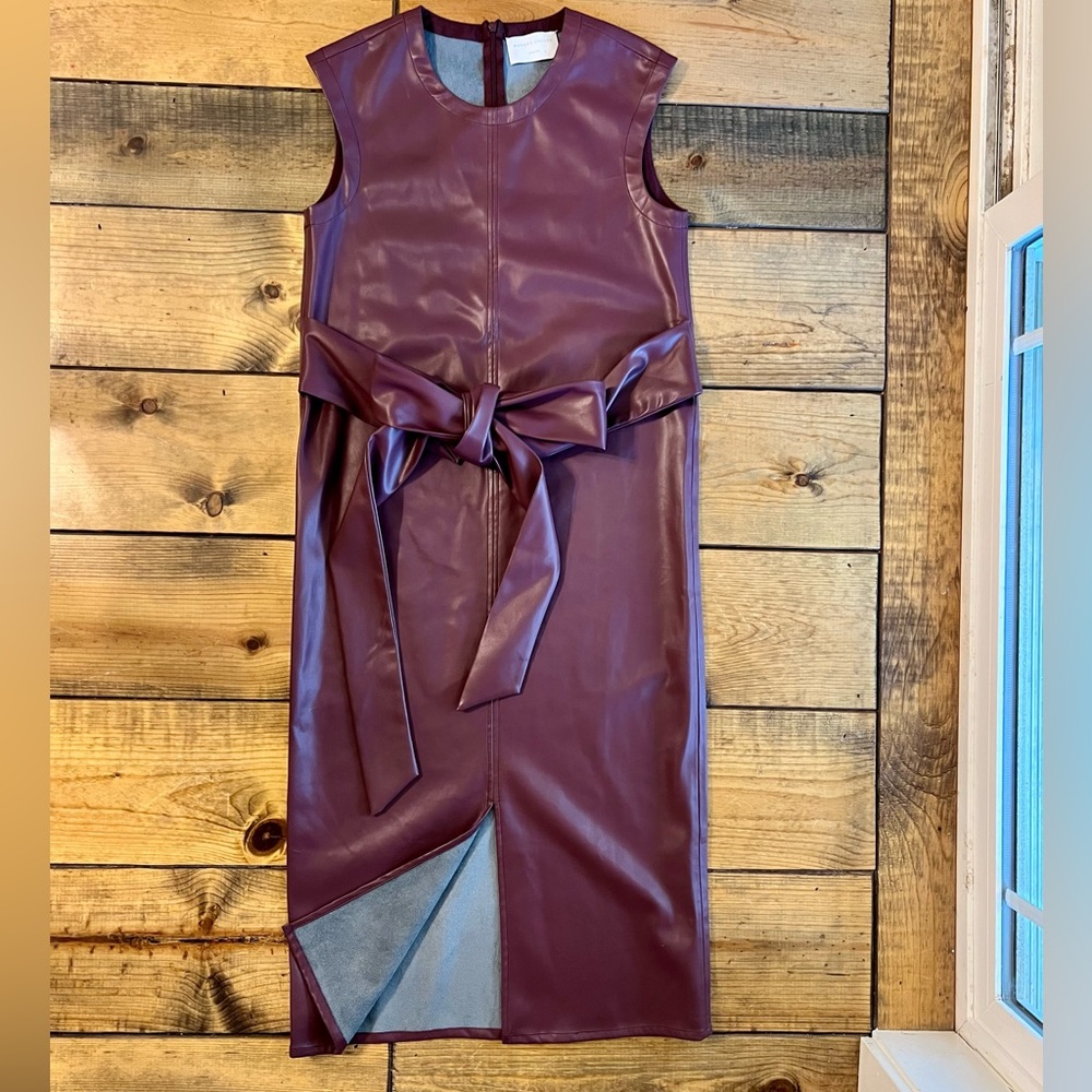 Pilar Vegan Leather Tie-Front Dress - Modern Citizen. Size M